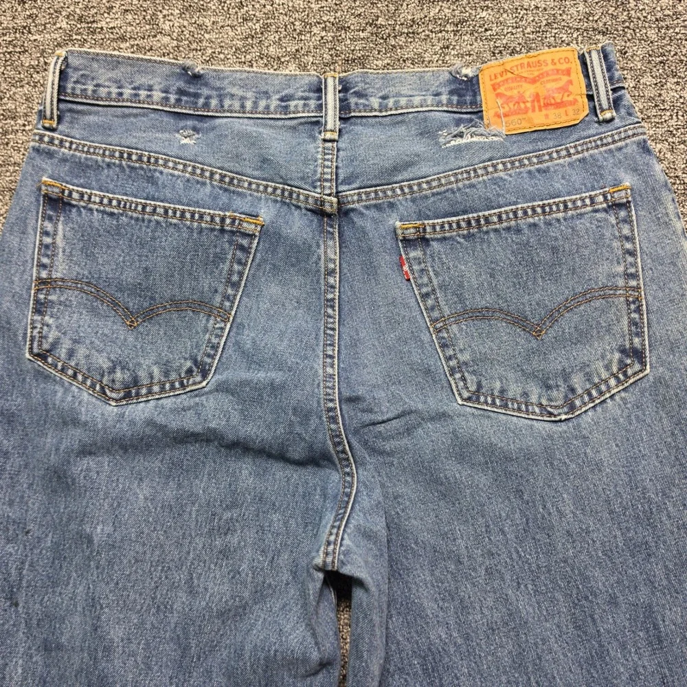 Y2K Baggy Skate Loose Tapered 560 Jeans Mens 38x32 Blue Levi's 00560-4891